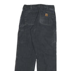 CARHARTT Mens Cotton Blend Black Regular Straight Trousers W32 L34 Workwear