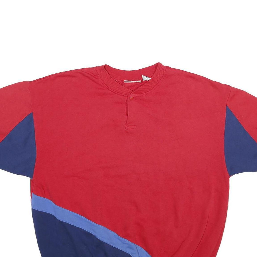 TRENT SPORT Womens Red & Navy Pullover Crew Neck 2XL Colour Block Sweatshirt