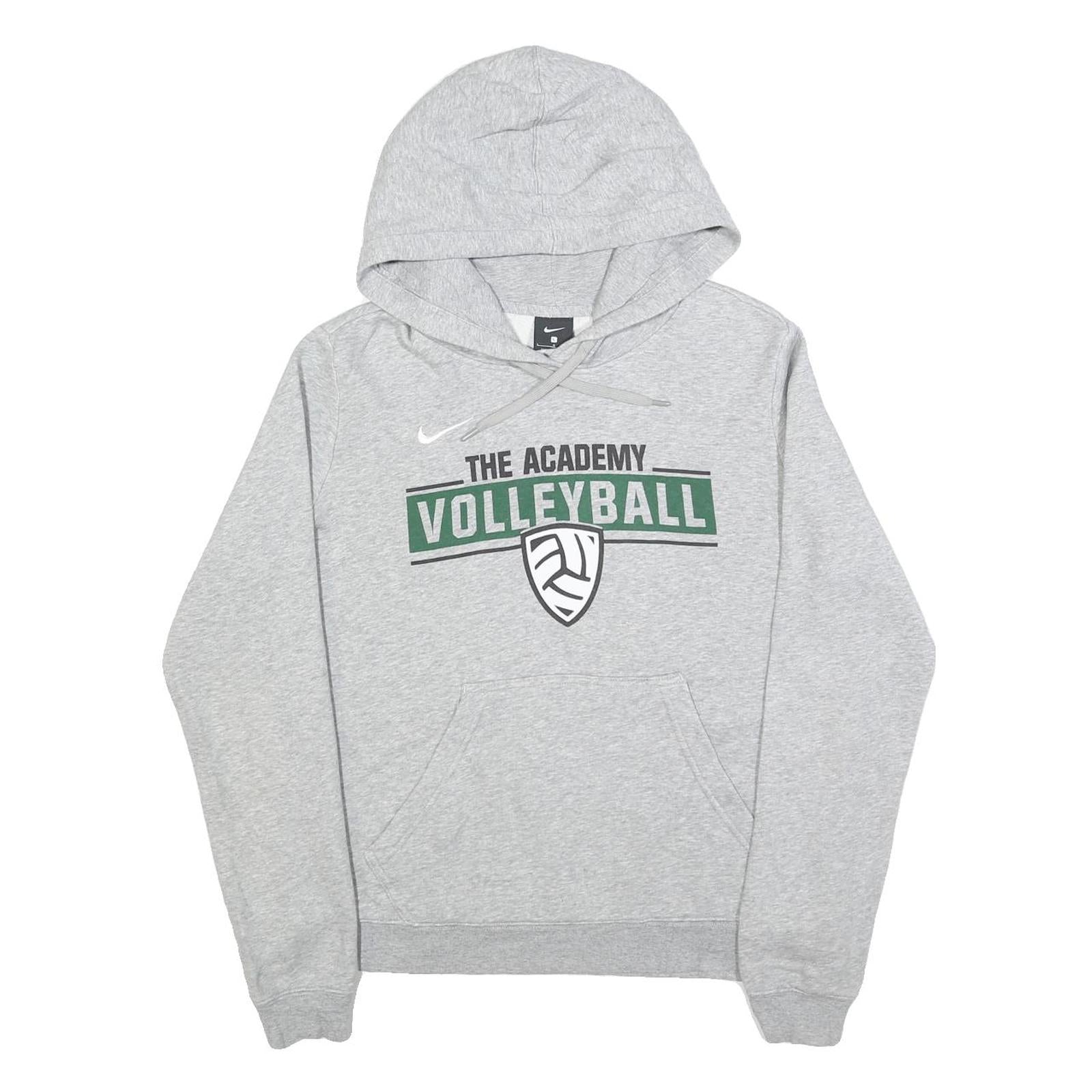 NIKE Womens Grey The Academy Volleyball Pullover Hoodie L Cotton Blend