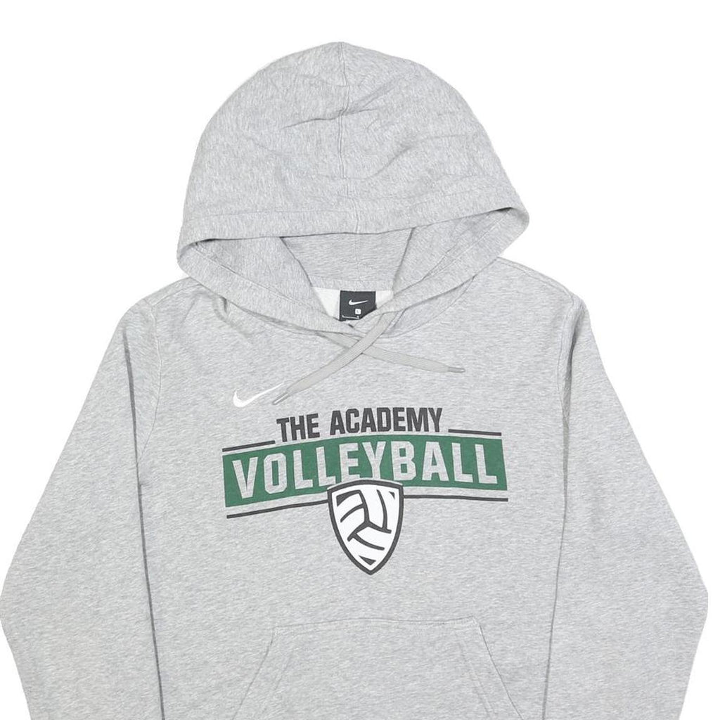 NIKE Womens Grey The Academy Volleyball Pullover Hoodie L Cotton Blend