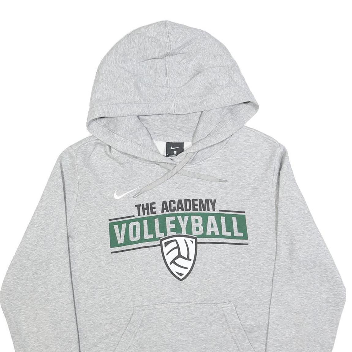 NIKE Womens Grey The Academy Volleyball Pullover Hoodie L Cotton Blend