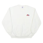 JERZEES Mens White Red & Blue Star Graphic Crew Neck L Sweatshirt Cotton Blend