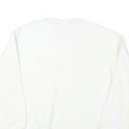 JERZEES Mens White Red & Blue Star Graphic Crew Neck L Sweatshirt Cotton Blend