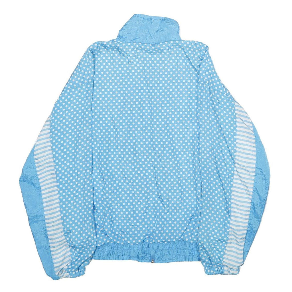 BLAIR BOUTIQUE Womens Blue & White Polka Dot Zip Jacket M Nylon Lightweight