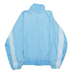 BLAIR BOUTIQUE Womens Blue & White Polka Dot Zip Jacket M Nylon Lightweight