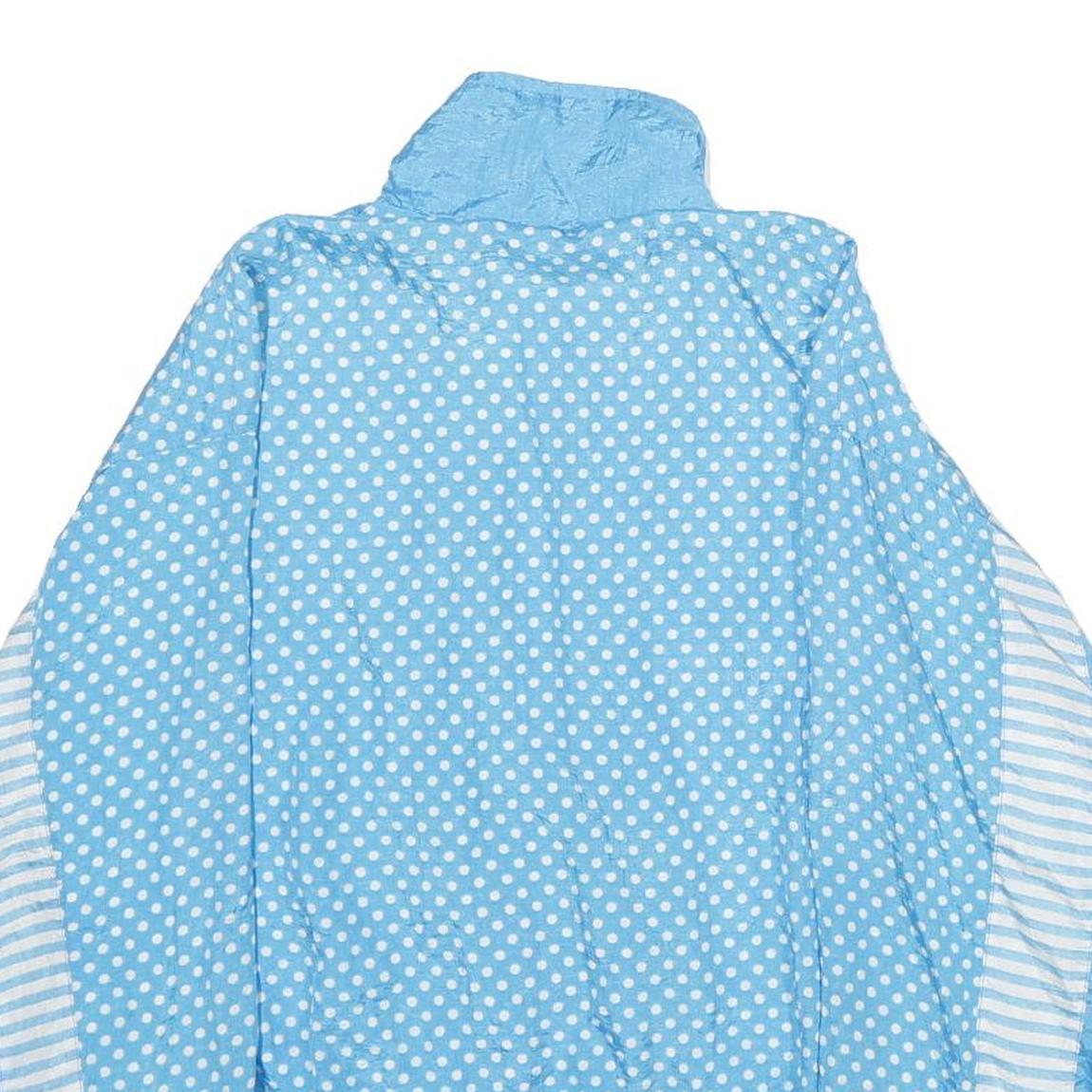 BLAIR BOUTIQUE Womens Blue & White Polka Dot Zip Jacket M Nylon Lightweight