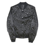 G-STAR Womens Black Bomber Jacket M Polyester Blend Quilted Button Closure