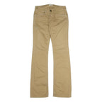 PINKO Womens Cotton Beige Regular Flared Trousers W28 L34 Stylish Zip Closure