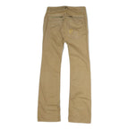 PINKO Womens Cotton Beige Regular Flared Trousers W28 L34 Stylish Zip Closure