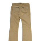 PINKO Womens Cotton Beige Regular Flared Trousers W28 L34 Stylish Zip Closure