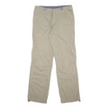 MAX DRIVE Womens Cotton Blend Beige Relaxed Straight Trousers W32 L32 Casual Zip
