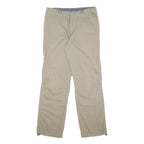 MAX DRIVE Womens Cotton Blend Beige Relaxed Straight Trousers W32 L32 Casual Zip