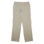 MAX DRIVE Womens Cotton Blend Beige Relaxed Straight Trousers W32 L32 Casual Zip
