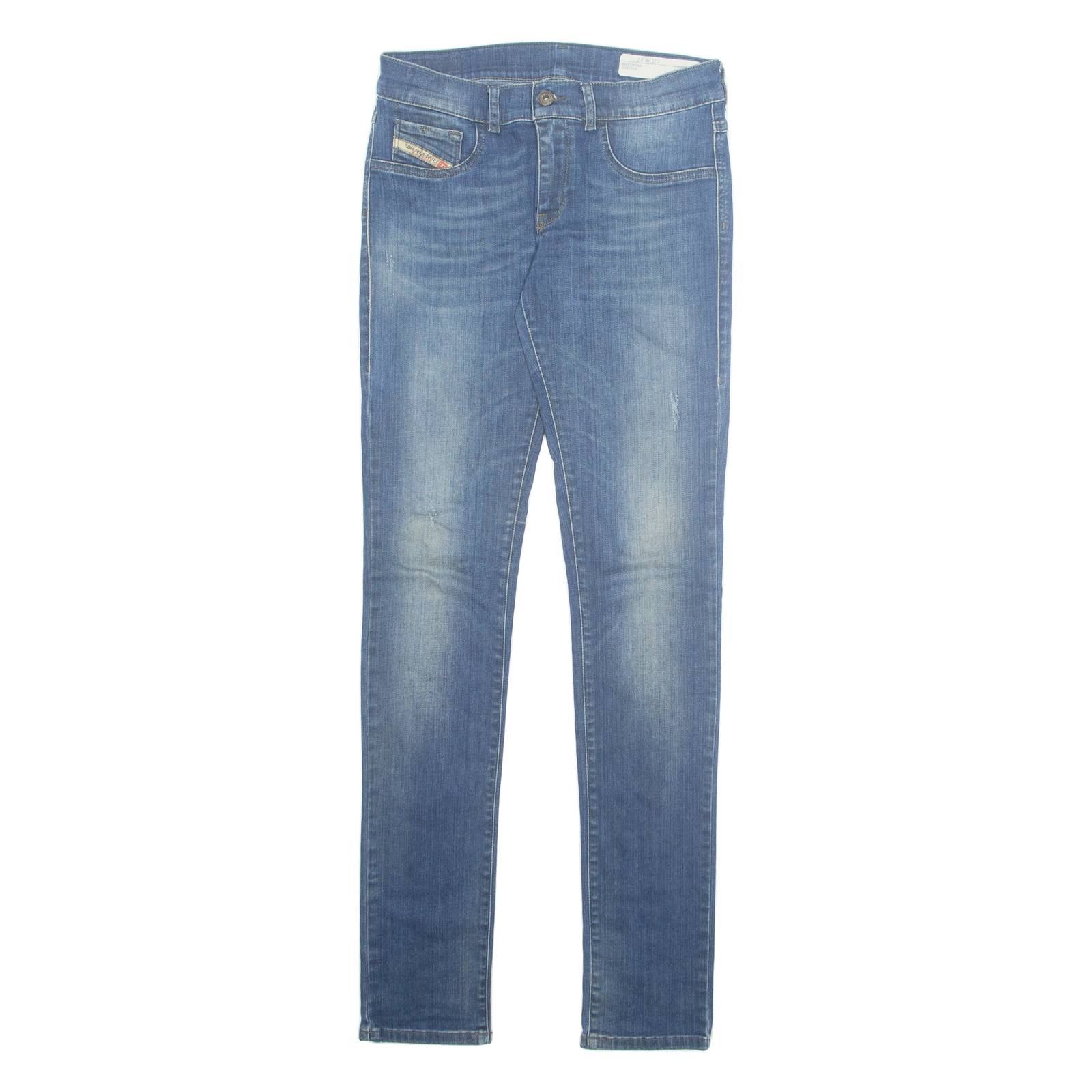 DIESEL Mens Jeans Blue Regular Tapered Stone Wash W27 L32
