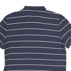 NAUTICA Mens Navy Blue & White Striped Short Sleeve Polo Shirt 2XL Cotton Blend