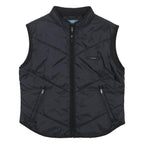 KICKERS Boys Black Nylon Quilted Jacket 16Y Sleeveless Zip Outdoor Vest