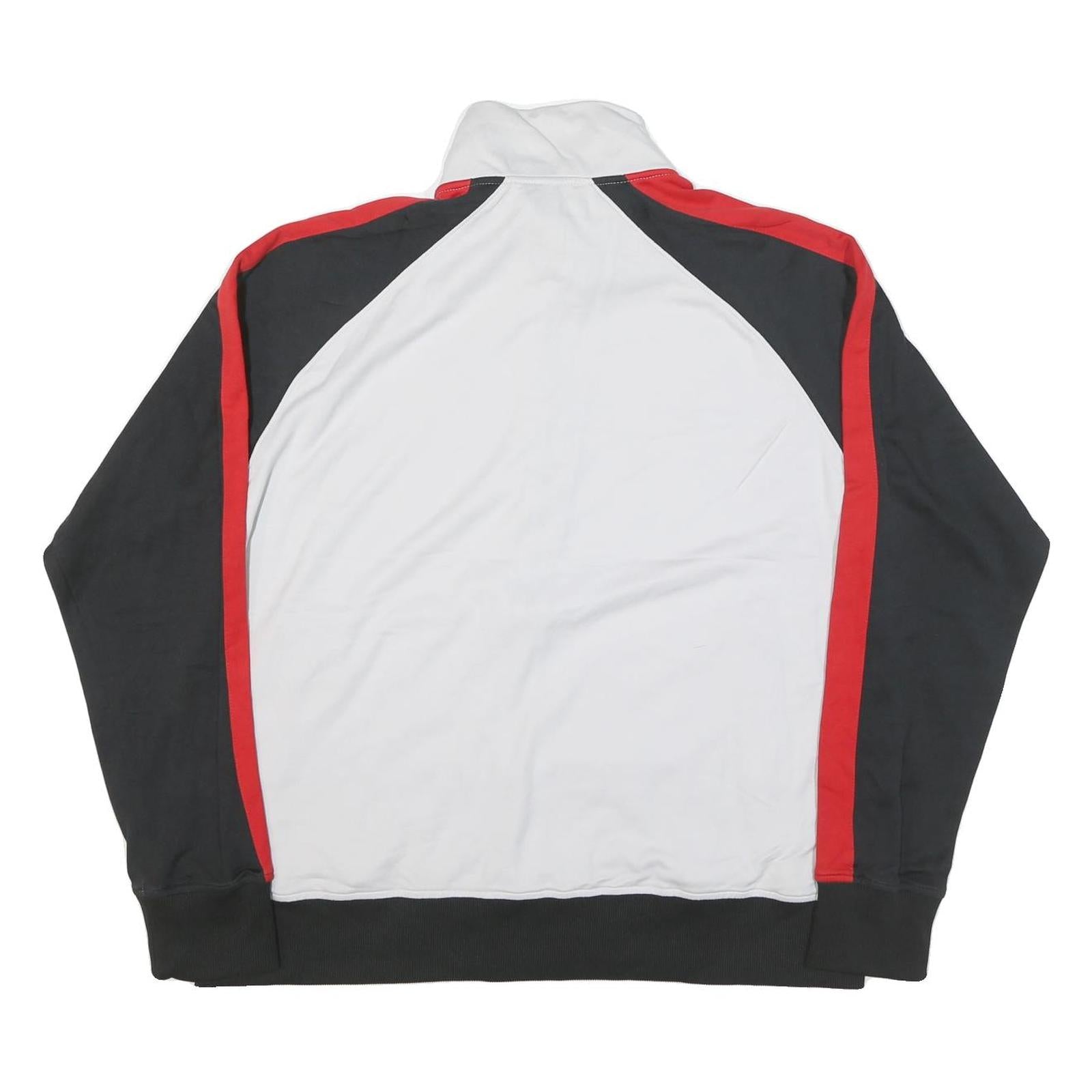 NIKE Mens White Black & Red Track Jacket XL Polyester Blend Zip Athletic