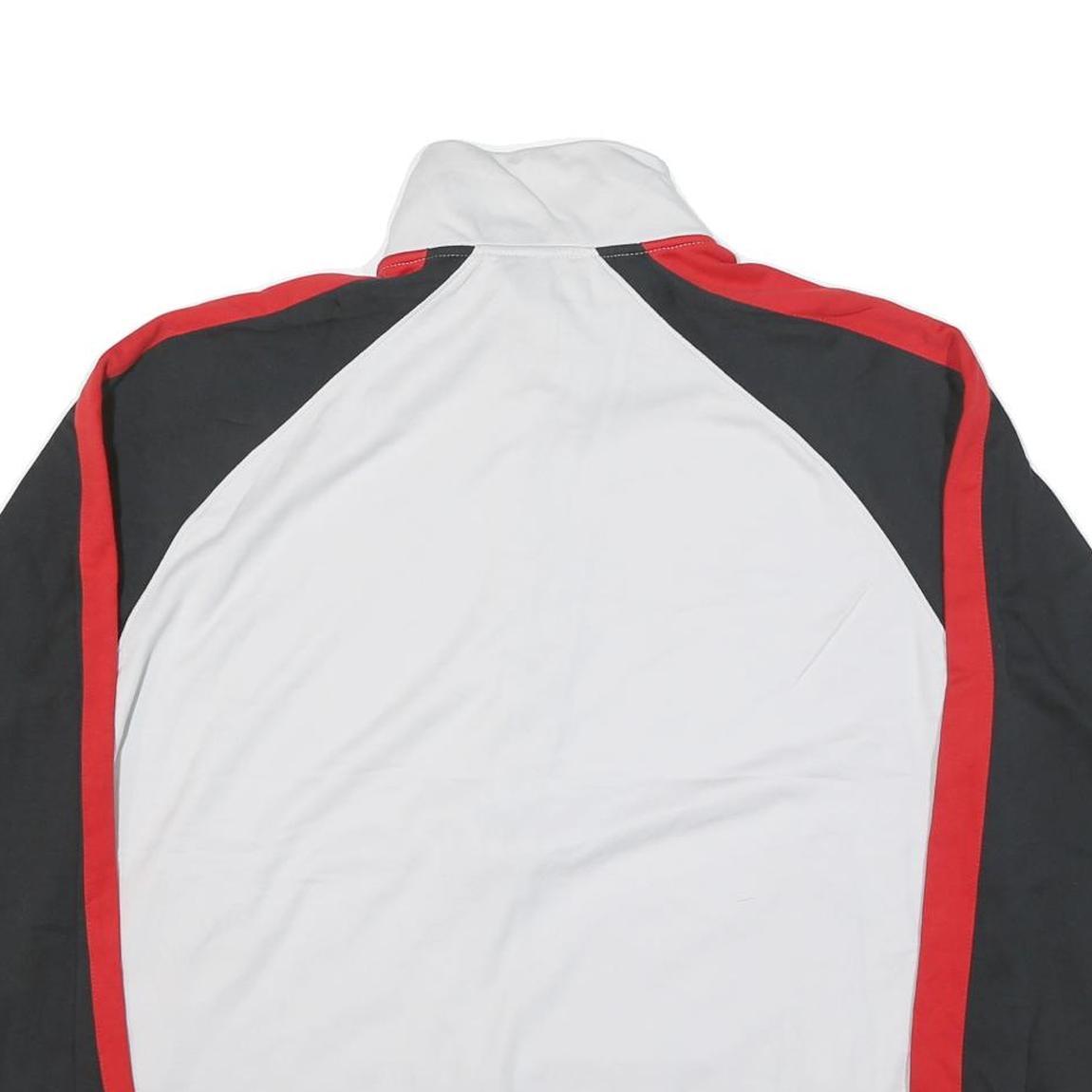 NIKE Mens White Black & Red Track Jacket XL Polyester Blend Zip Athletic
