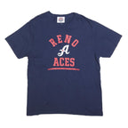 MLB Mens Navy Blue Reno Aces Graphic T-Shirt L Short Sleeve Crew Neck Baseball