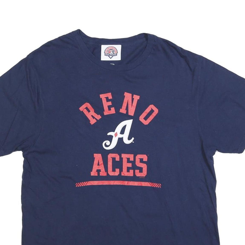 MLB Mens Navy Blue Reno Aces Graphic T-Shirt L Short Sleeve Crew Neck Baseball