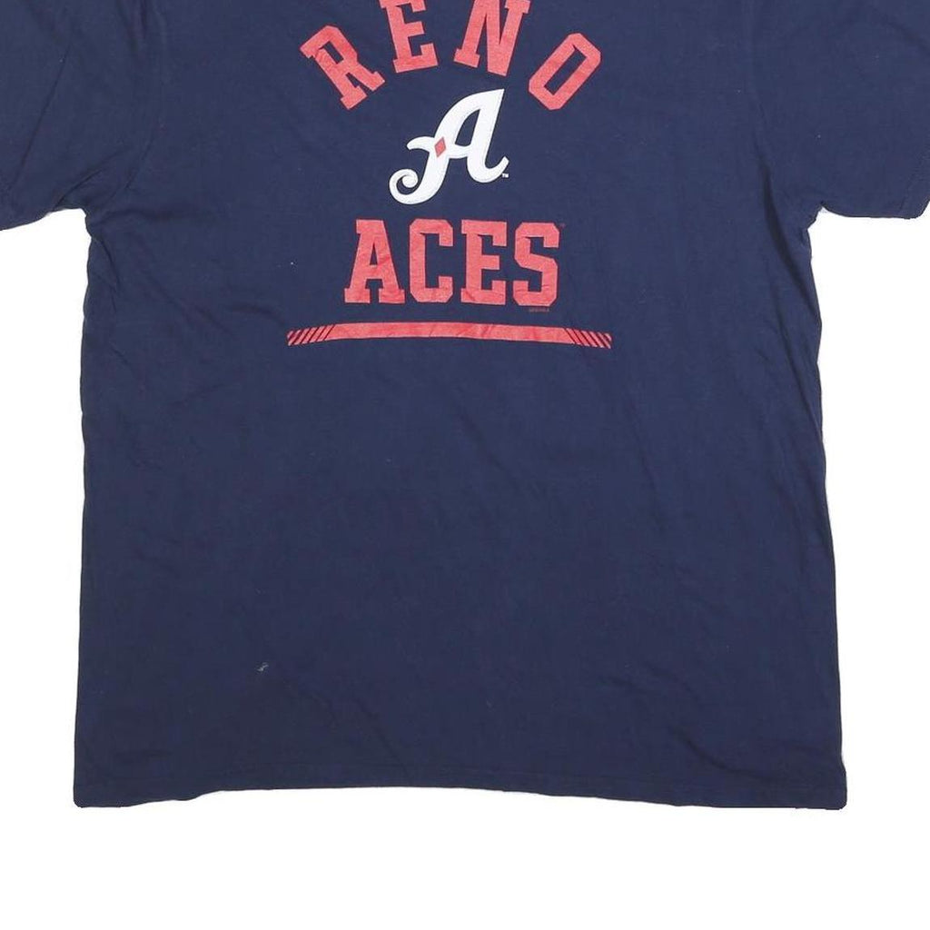 MLB Mens Navy Blue Reno Aces Graphic T-Shirt L Short Sleeve Crew Neck Baseball