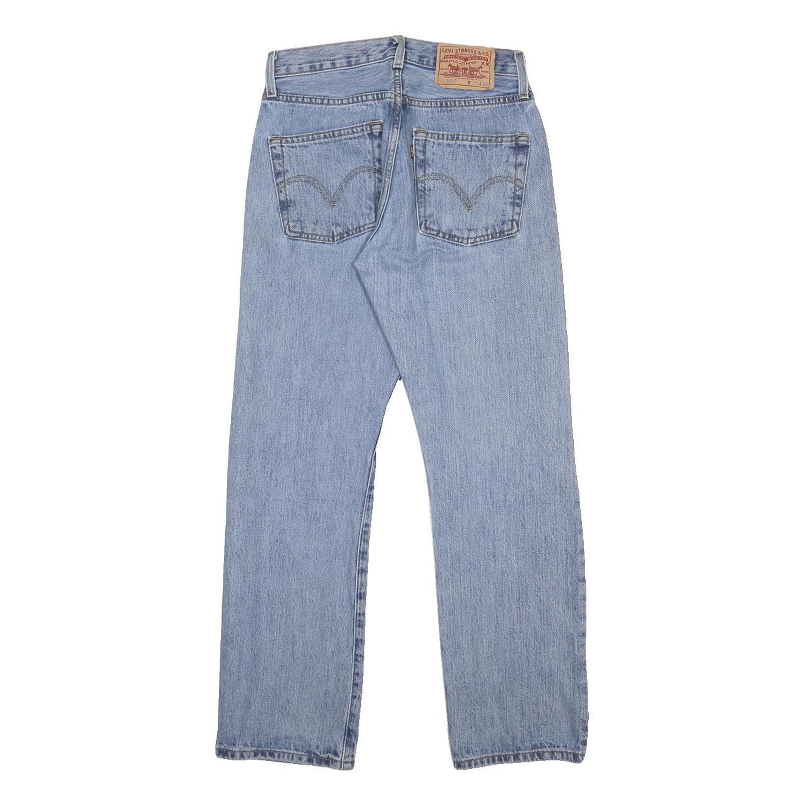 LEVI'S 501 Mens Jeans Blue Regular Straight Denim Medium W29 L30 Classic Button