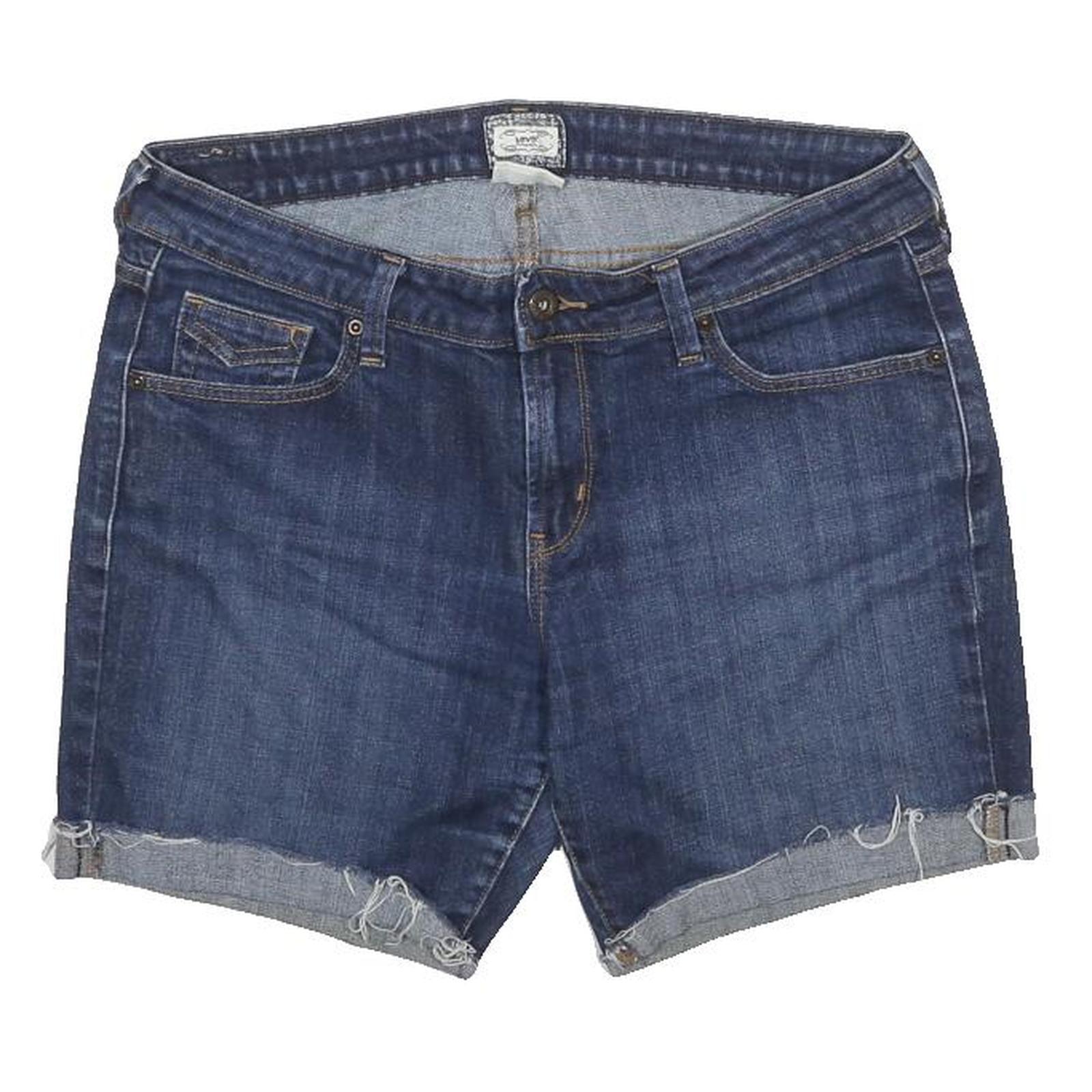 LEVI'S Womens Denim Blue Casual Shorts M W32 Cotton Blend Rolled Hem