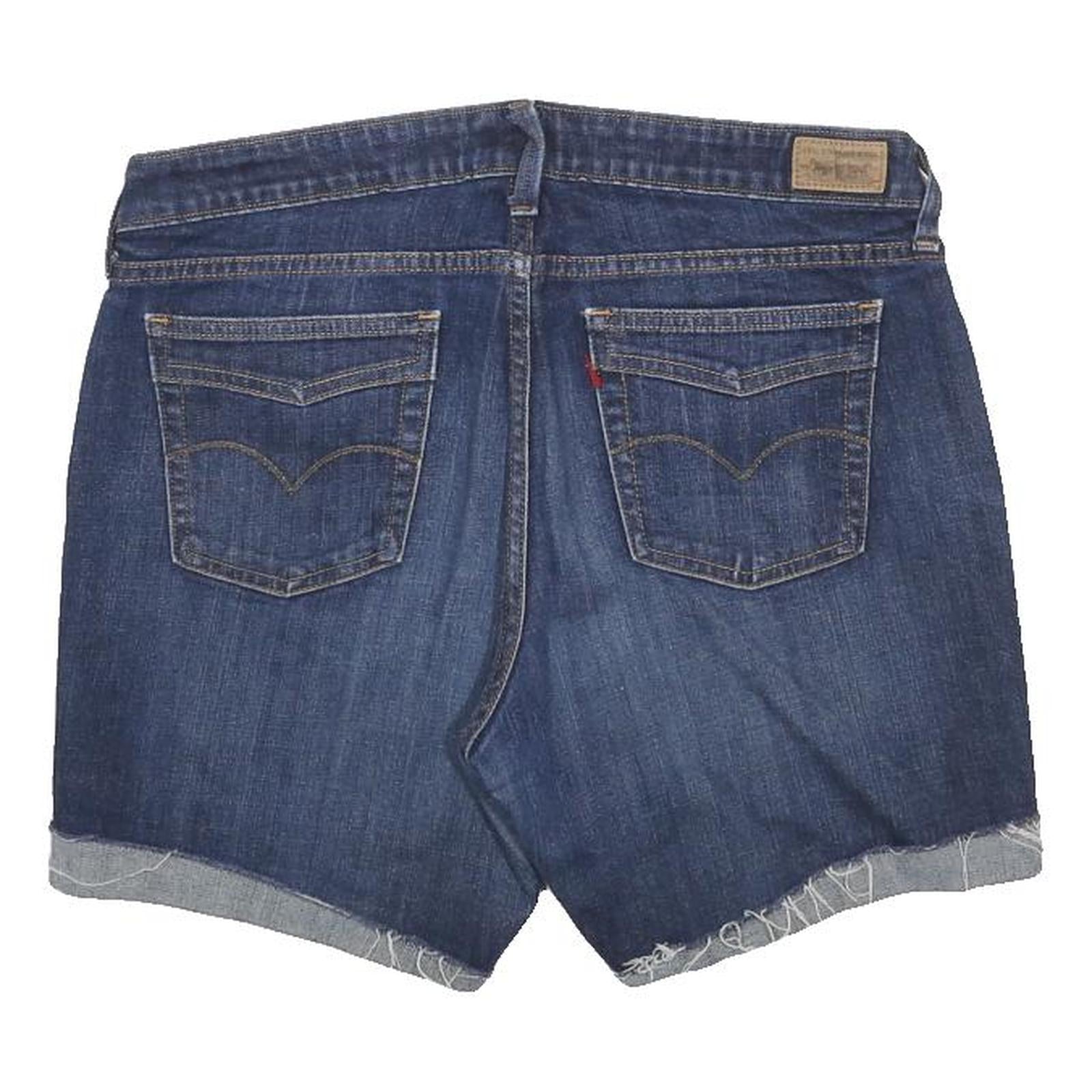 LEVI'S Womens Denim Blue Casual Shorts M W32 Cotton Blend Rolled Hem