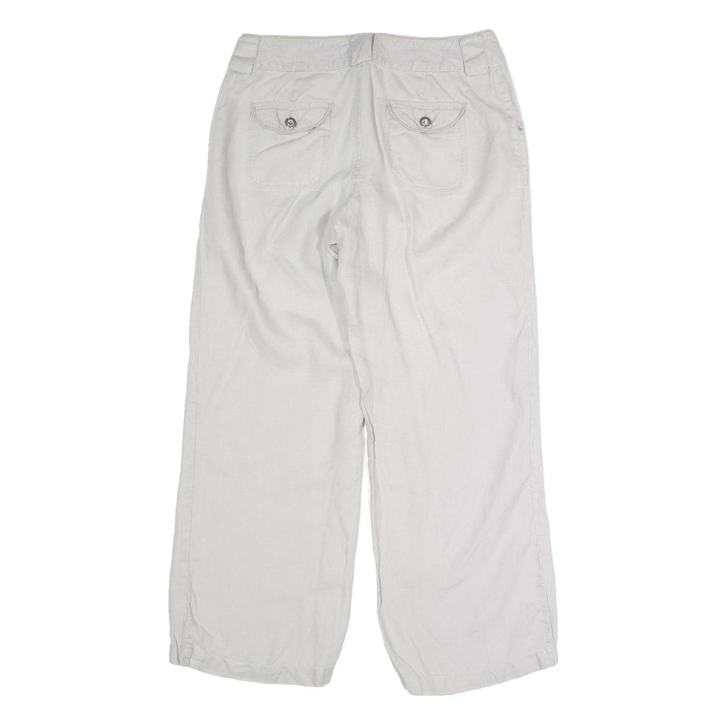 INC Womens Linen Relaxed Wide-Leg Trousers White W30 L29 Casual Summer Style