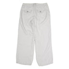 INC Womens Linen Relaxed Wide-Leg Trousers White W30 L29 Casual Summer Style