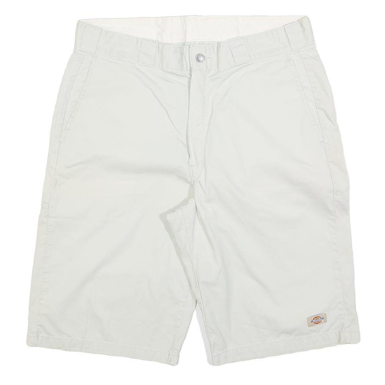 DICKIES Mens Shorts White Casual Regular L W36 Durable Cotton Blend Workwear