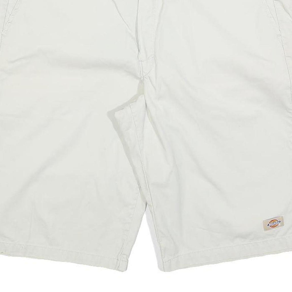 DICKIES Mens Shorts White Casual Regular L W36 Durable Cotton Blend Workwear