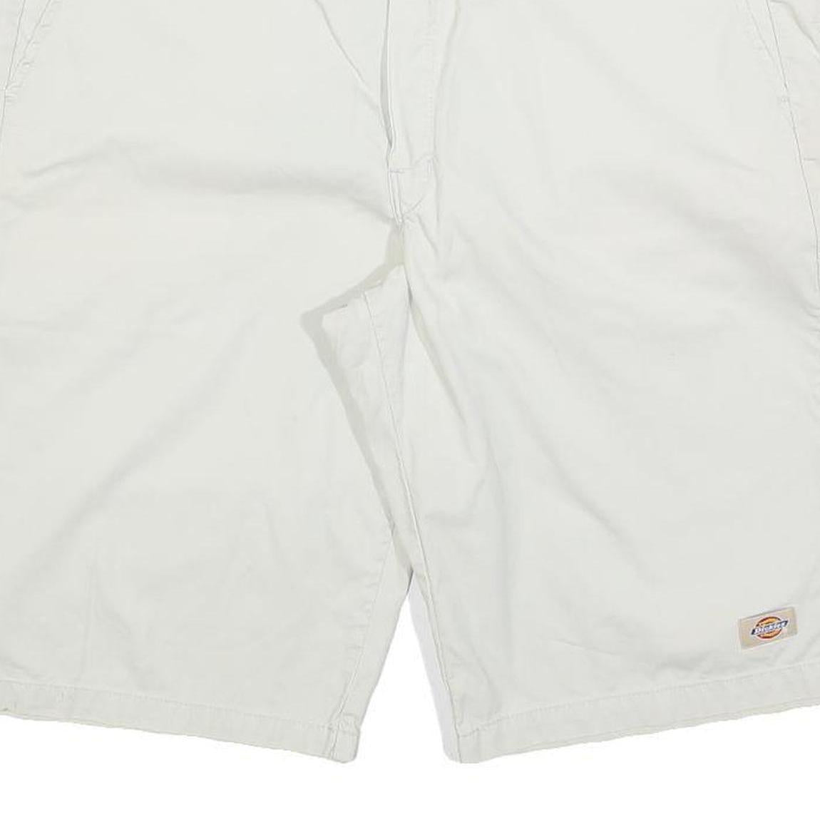 DICKIES Mens Shorts White Casual Regular L W36 Durable Cotton Blend Workwear
