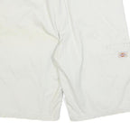DICKIES Mens Shorts White Casual Regular L W36 Durable Cotton Blend Workwear