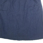 ROAMANS Womens Blue Cotton Blend Button Front Midi Denim Skirt M Elastic Waist