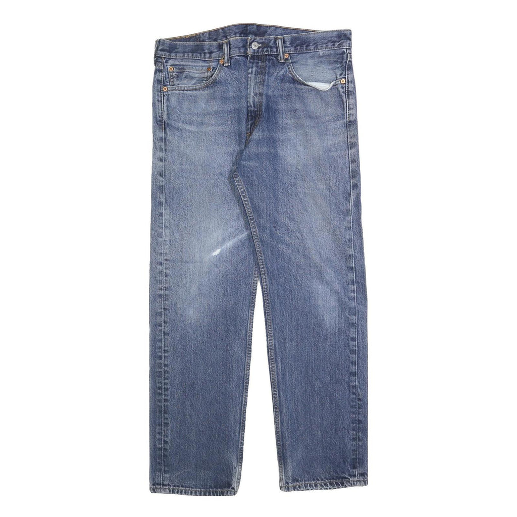 LEVI'S 505 Mens Jeans Blue Cotton Blend Regular Straight Medium W36 L32 Zip