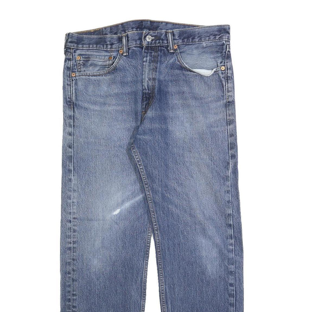 LEVI'S 505 Mens Jeans Blue Cotton Blend Regular Straight Medium W36 L32 Zip