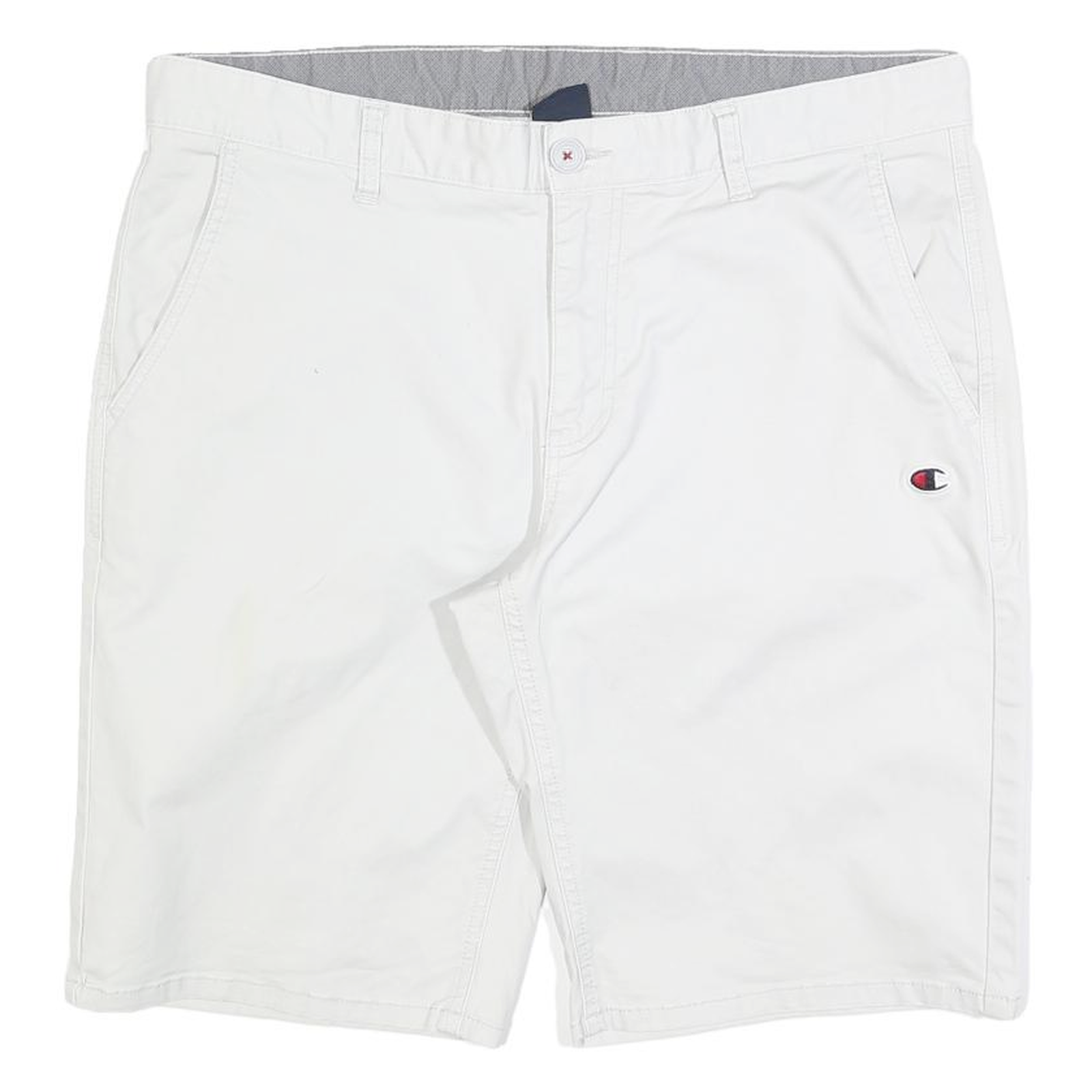CHAMPION Mens Casual White Button Closure Cotton Blend Shorts XL W38 Logo