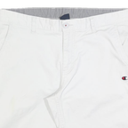 CHAMPION Mens Casual White Button Closure Cotton Blend Shorts XL W38 Logo