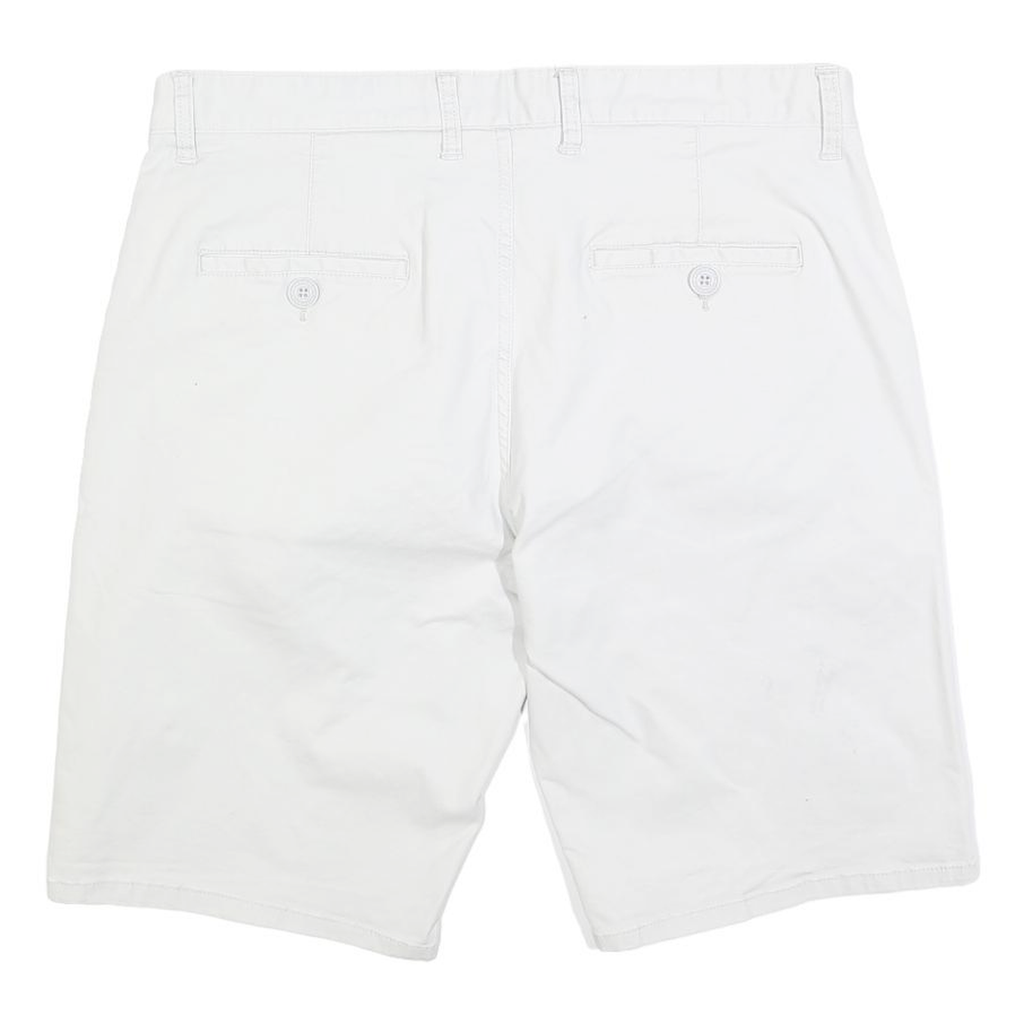 CHAMPION Mens Casual White Button Closure Cotton Blend Shorts XL W38 Logo