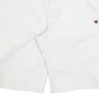 CHAMPION Mens Casual White Button Closure Cotton Blend Shorts XL W38 Logo