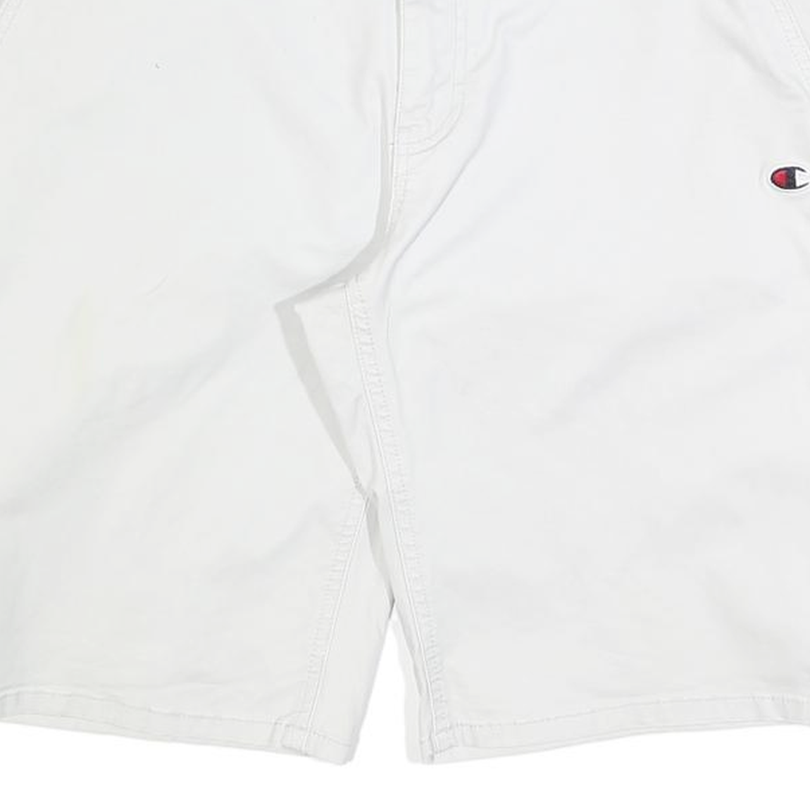 CHAMPION Mens Casual White Button Closure Cotton Blend Shorts XL W38 Logo