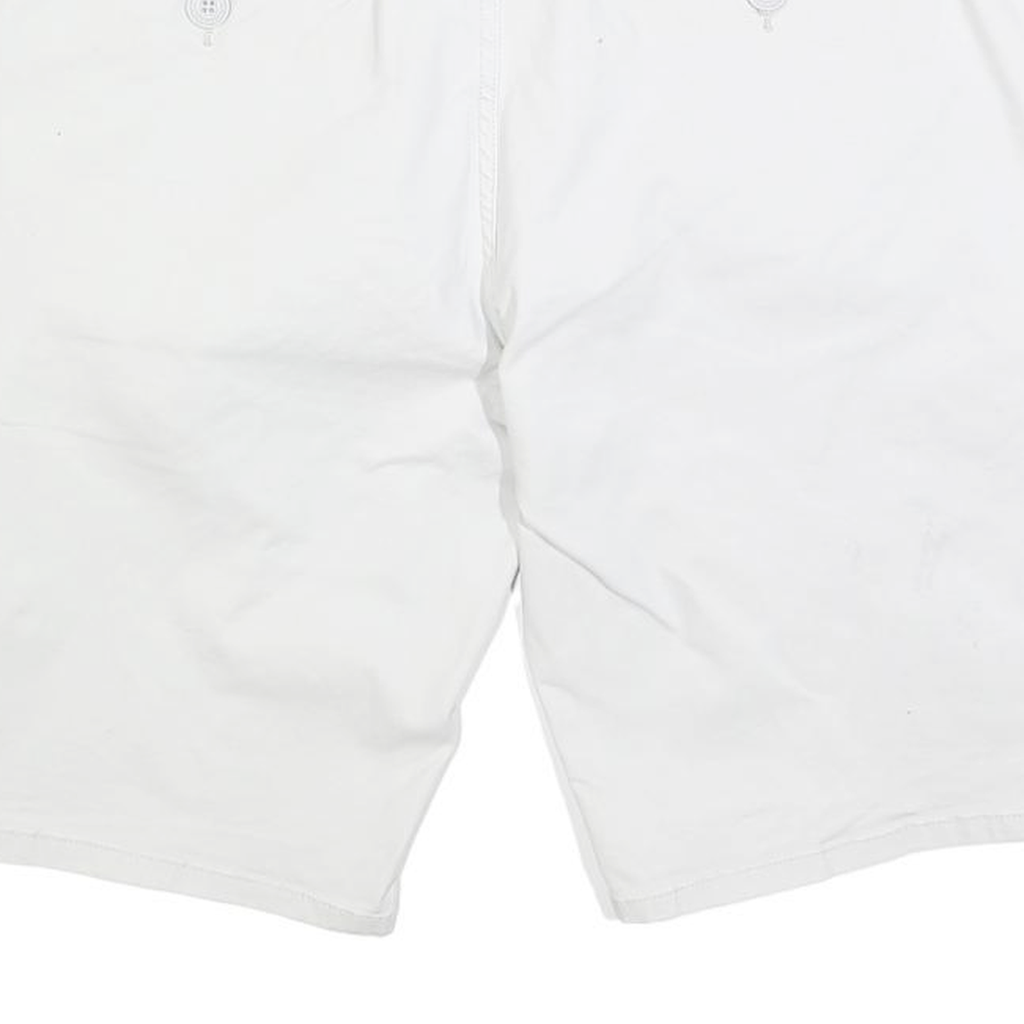 CHAMPION Mens Casual White Button Closure Cotton Blend Shorts XL W38 Logo