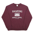 GILDAN Mens Maroon Hawkins Middle School A.V. Club Crew Neck M Sweatshirt