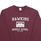 GILDAN Mens Maroon Hawkins Middle School A.V. Club Crew Neck M Sweatshirt