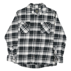 JACHS Mens Black & White Plaid Shirt L Cotton Blend Casual Long Sleeve Button