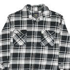 JACHS Mens Black & White Plaid Shirt L Cotton Blend Casual Long Sleeve Button