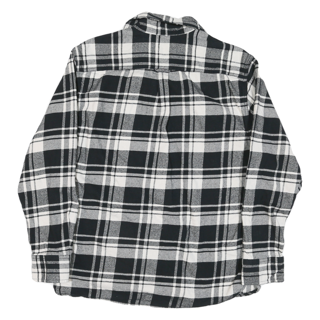 JACHS Mens Black & White Plaid Shirt L Cotton Blend Casual Long Sleeve Button