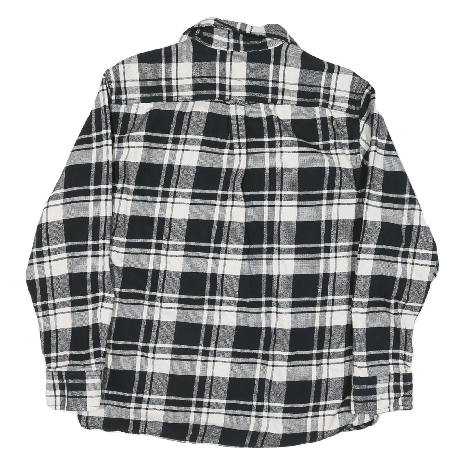 JACHS Mens Black & White Plaid Shirt L Cotton Blend Casual Long Sleeve Button