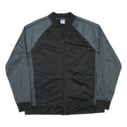 STARTER Mens Black & Grey Bomber Jacket L Polyester Blend Zip Casual Sportswear